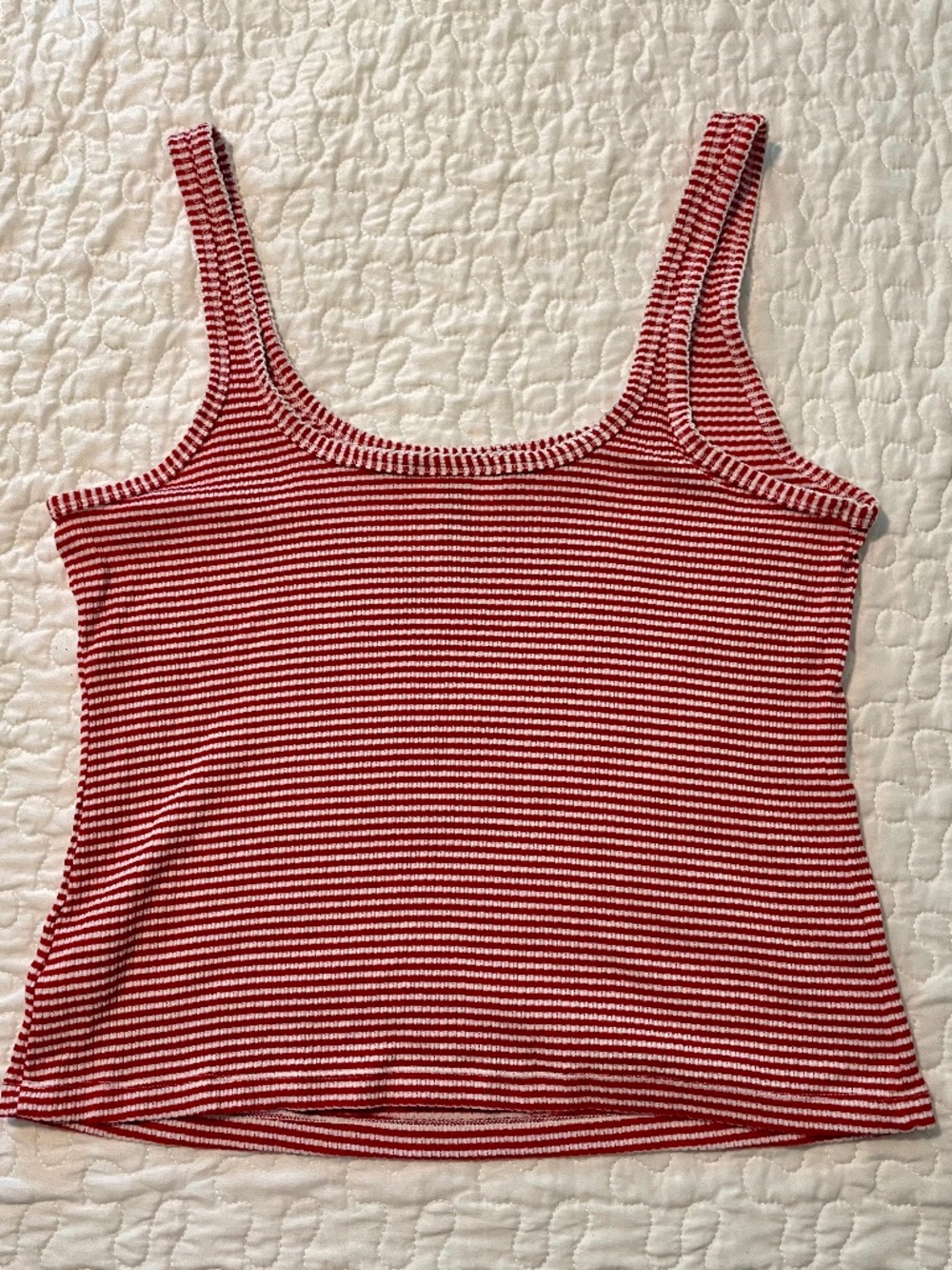 Universal Thread Textured RibTank-Red & White Size Large - Picture 7 of 7